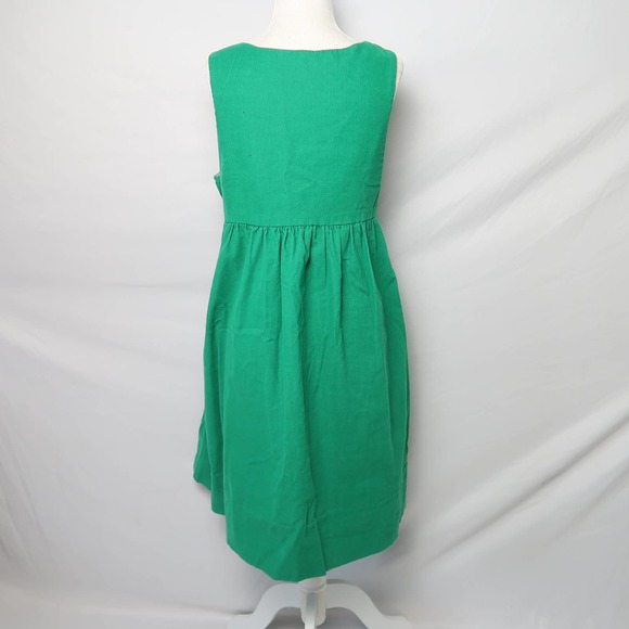 Vintage 70s kelly green corduroy mini overall jumper pinafore dress S - Picture 5 of 5